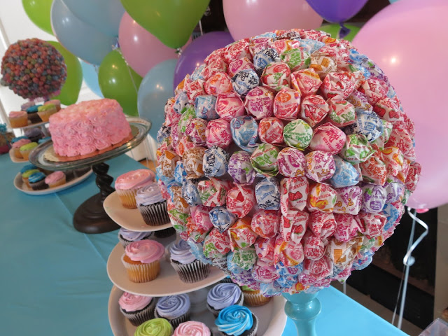 rainbow chevron birthday sweets table