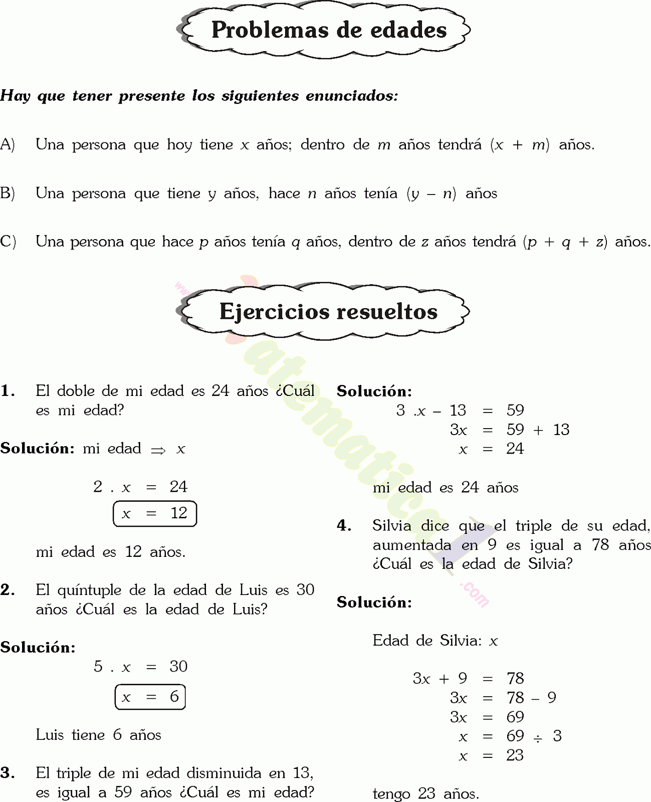 PROBLEMAS SOBRE EDADES EJEMPLOS Y EJERCICIOS RESUELTOS DE PRIMARIA O ... PROBLEMAS SOBRE EDADES EJEMPLOS Y EJERCICIOS RESUELTOS DE PRIMARIA O ...