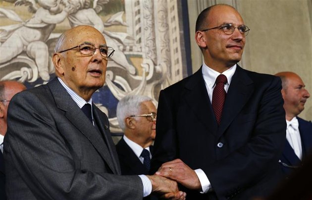 Giorgio Napolitano e Enrico Letta