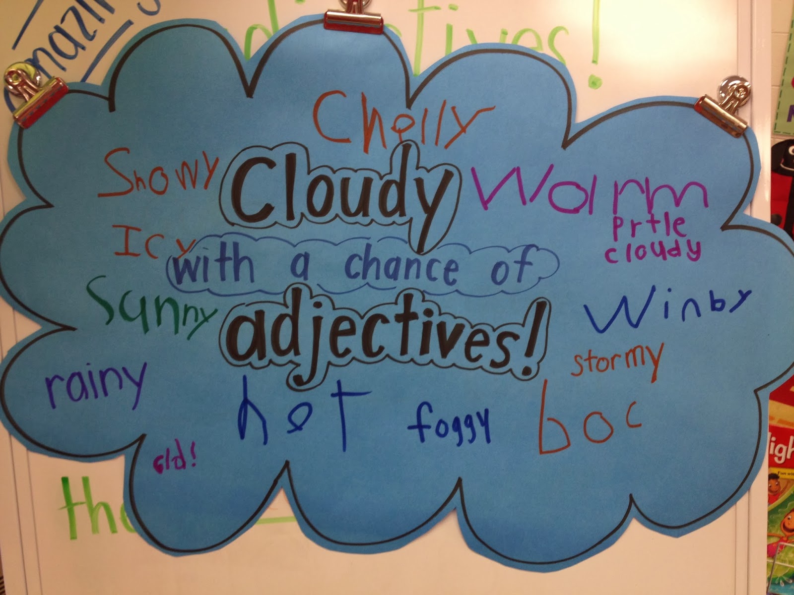 Simply Schoolteacher Cloudy with a Chance of Adjectives