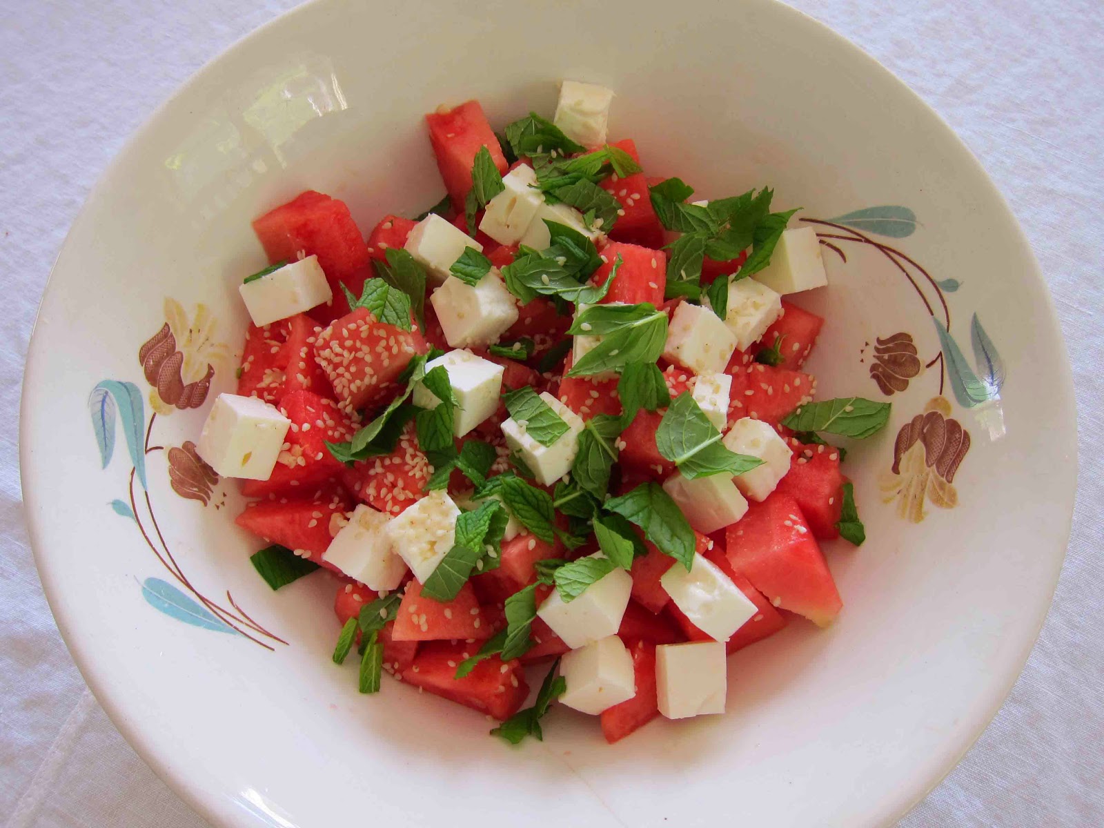 melonsallad fetaost mynta melonsallad fetaost mynta