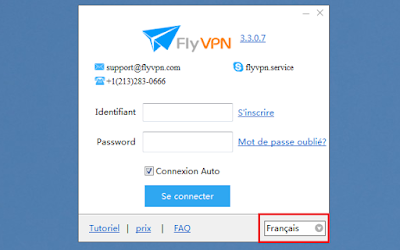 Sélectionner la langue du client FlyVPN