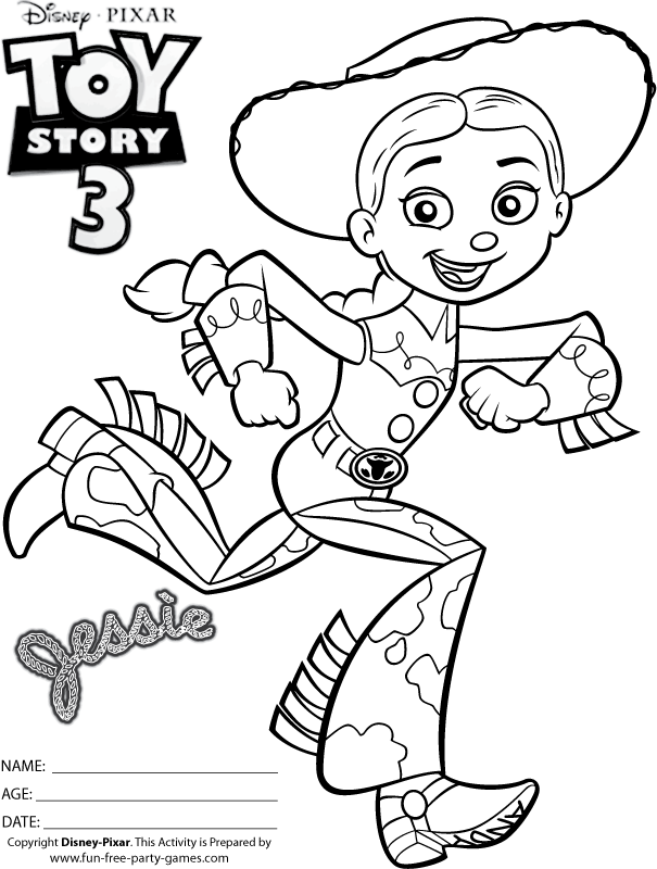 Kids Page Cowgirl Of Toy Story Colouring Coloring Pages