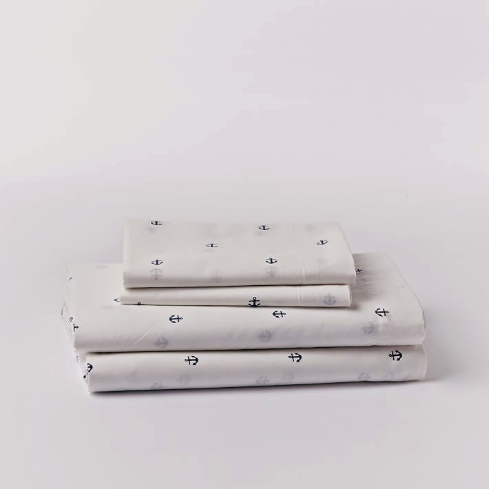 West Elm nautical sheets and towels 