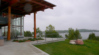 Info center building on the lake in Kenora, Ontario