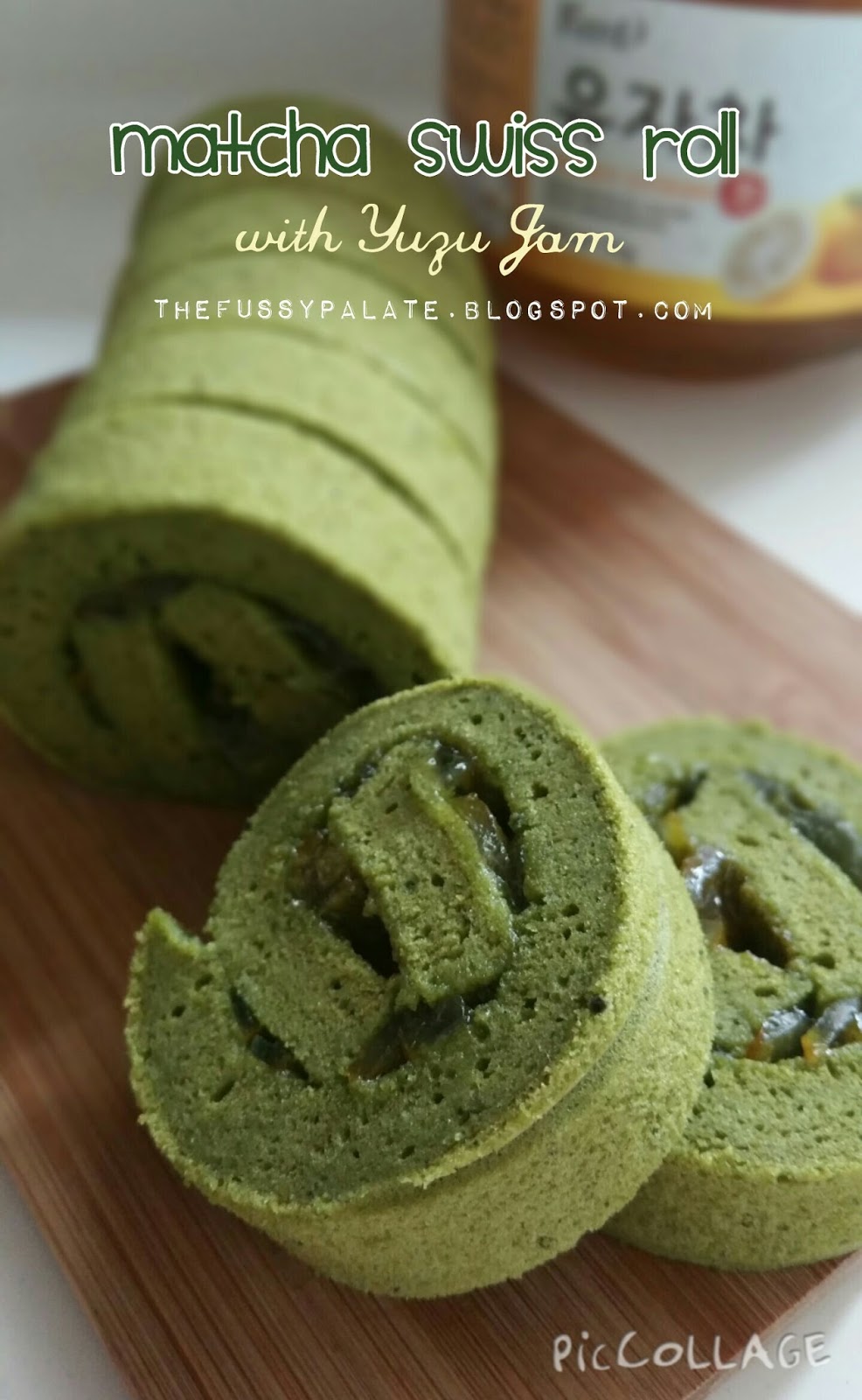 The Fussy Palate Matcha Swiss Roll Cake with Yuzu Jam