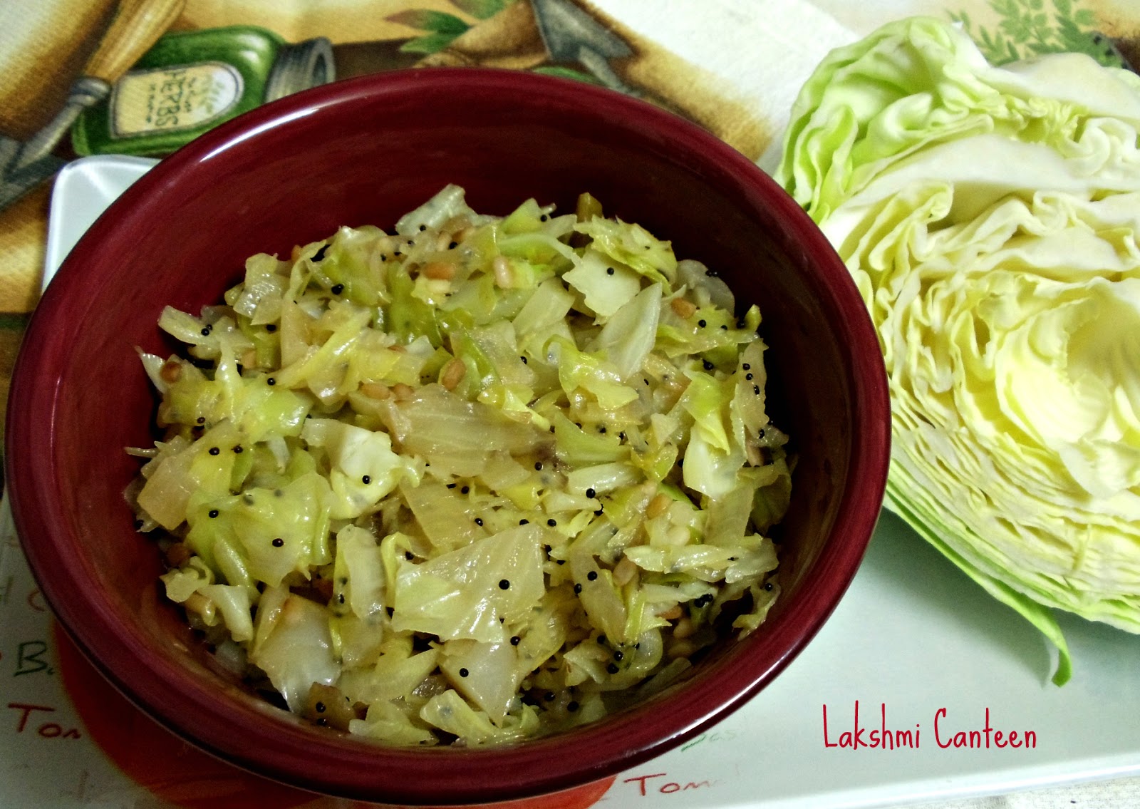 Lakshmi Canteen Cabbage Upkari (Cabbage Stir Fry)