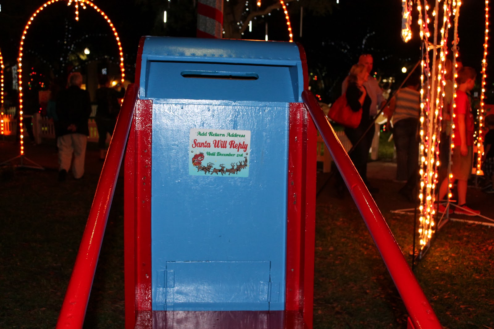 Christmas lights in Downtown St Pete. North Straub Park.