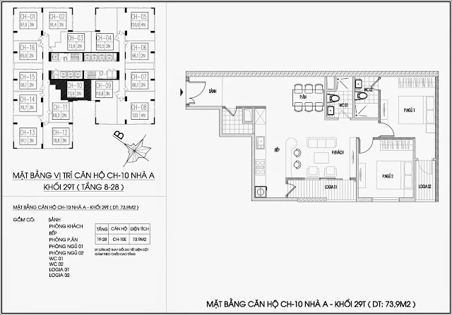 Mặt bằng căn hộ tòa A - 29 tầng, chung cư Imperia Garden Mặt bằng căn hộ tòa A - 29 tầng, chung cư Imperia Garden