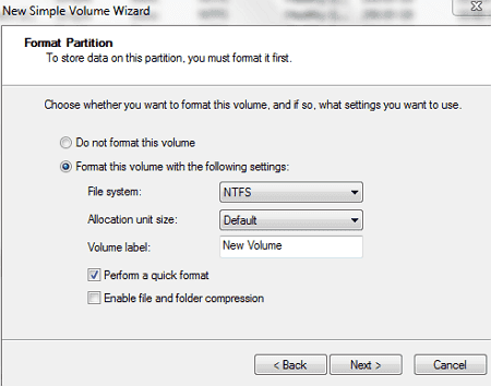 Format Partition Format Partition