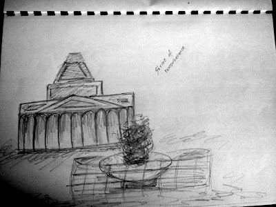 Shrine of Remeberance Sketch, Melbourne