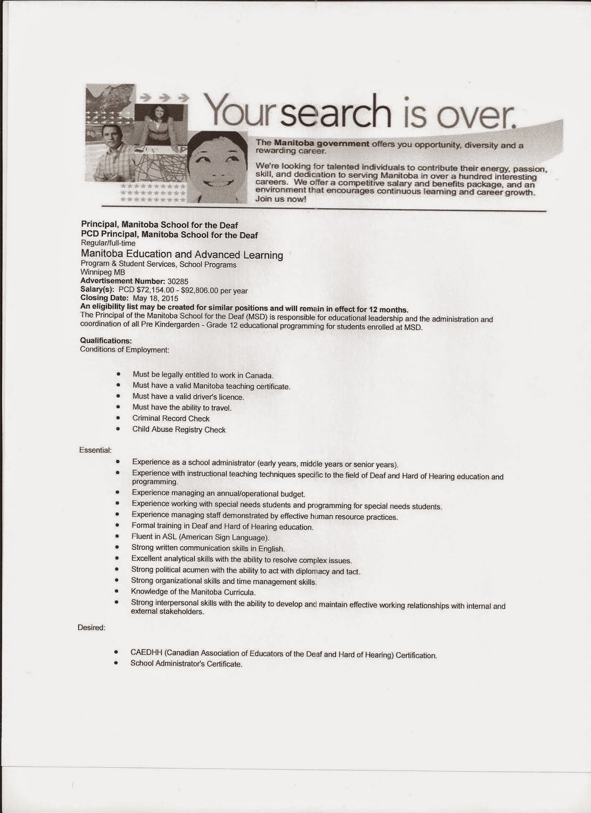 deaf job government