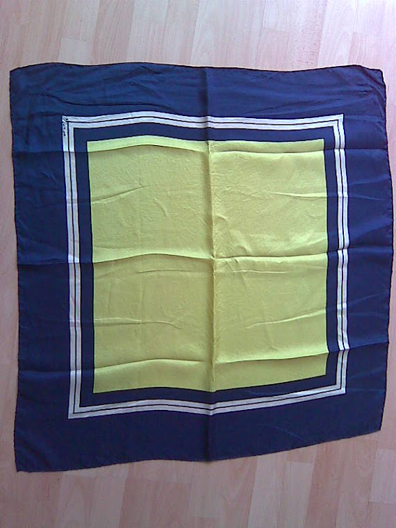 Sold,scarf, 1960-1975, silk,signed, Hem: Handrolled