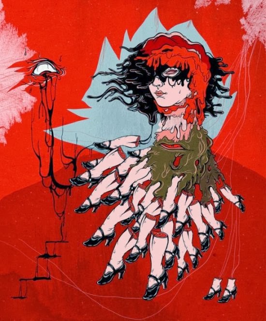 Elif Varol Ergen illustrations bizarre grotesque violence children abuse blood monsters Elif Varol Ergen illustrations bizarre grotesque violence children abuse blood monsters