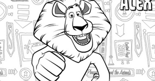 Alex coloring Madagascar | COLOR AREA