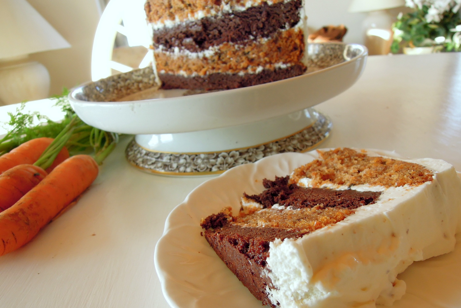 chowgypsy Brownie Carrot Layer Cake...It's Alive!
