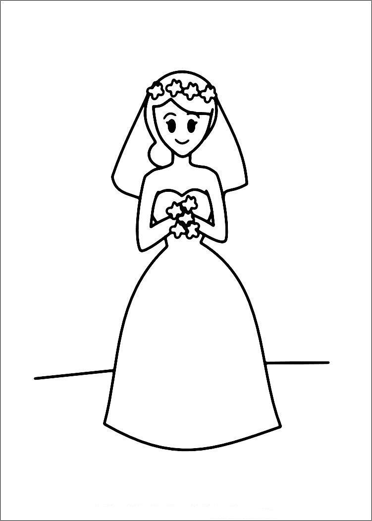 Bride Coloring Page Child Coloring