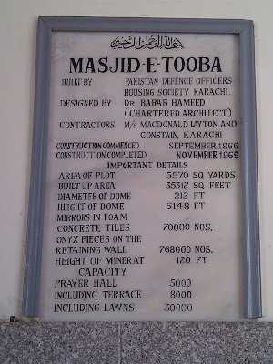 Masjid e Tooba Detail Statistics