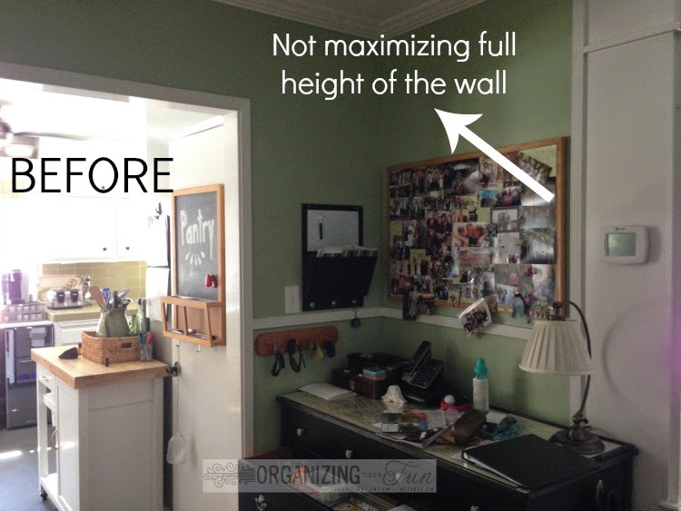 Use the full height of the wall to maximize space :: OrganizingMadeFun.com Use the full height of the wall to maximize space :: OrganizingMadeFun.com