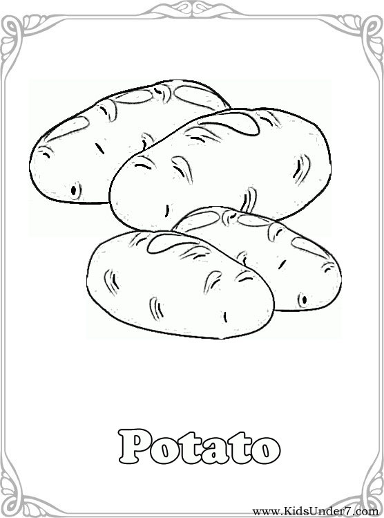 Kids Under 7 Vegetables Coloring Pages