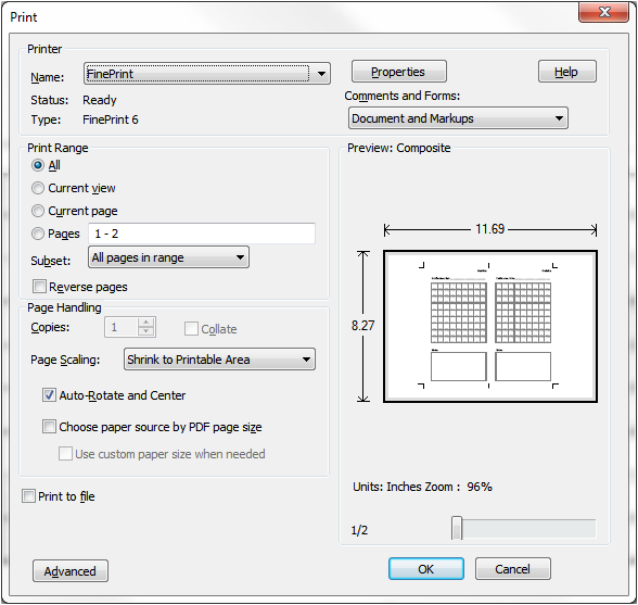 My Life All in One Place Help! PDF files print slightly smaller than