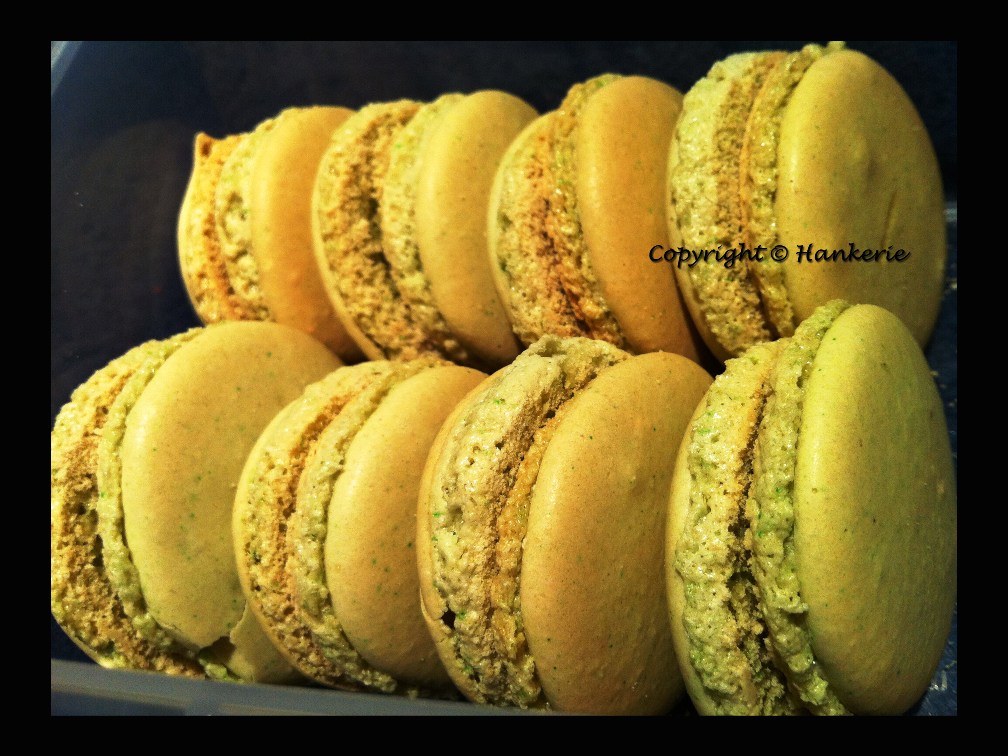 French Pistachio Macarons (With Passion Fruits cream) Hankerie