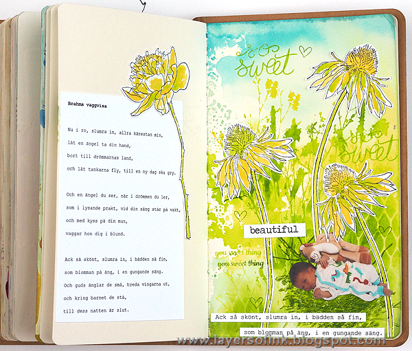 Layers of ink - Sheltering Flowers by Anna-Karin