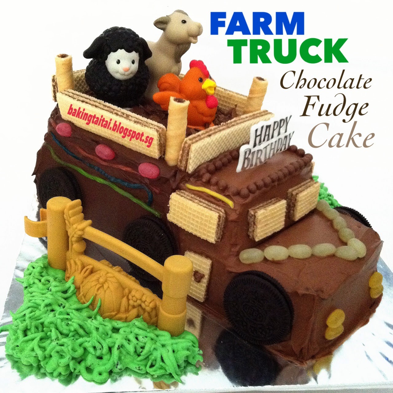 Farm Truck Chocolate Fudge Cake Oshlo