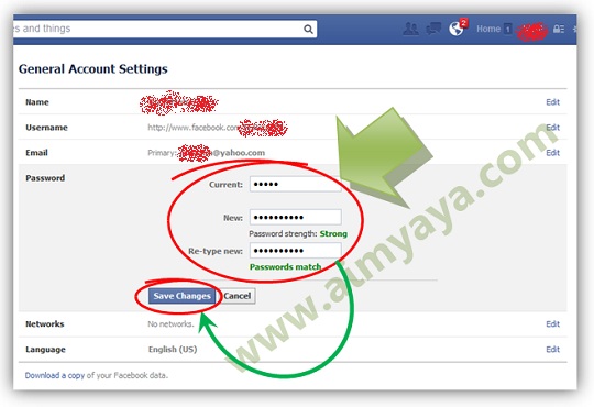 Cara mengganti password facebook Gambar: Cara mengganti password facebook