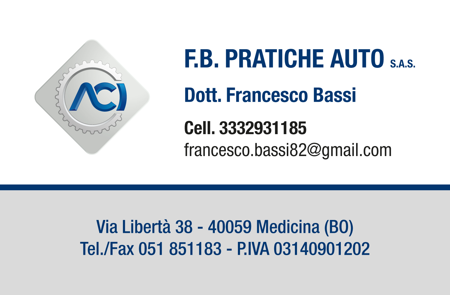 Biglietti da visita F.B. Pratiche Auto SG COMMUNICATION Prodotti