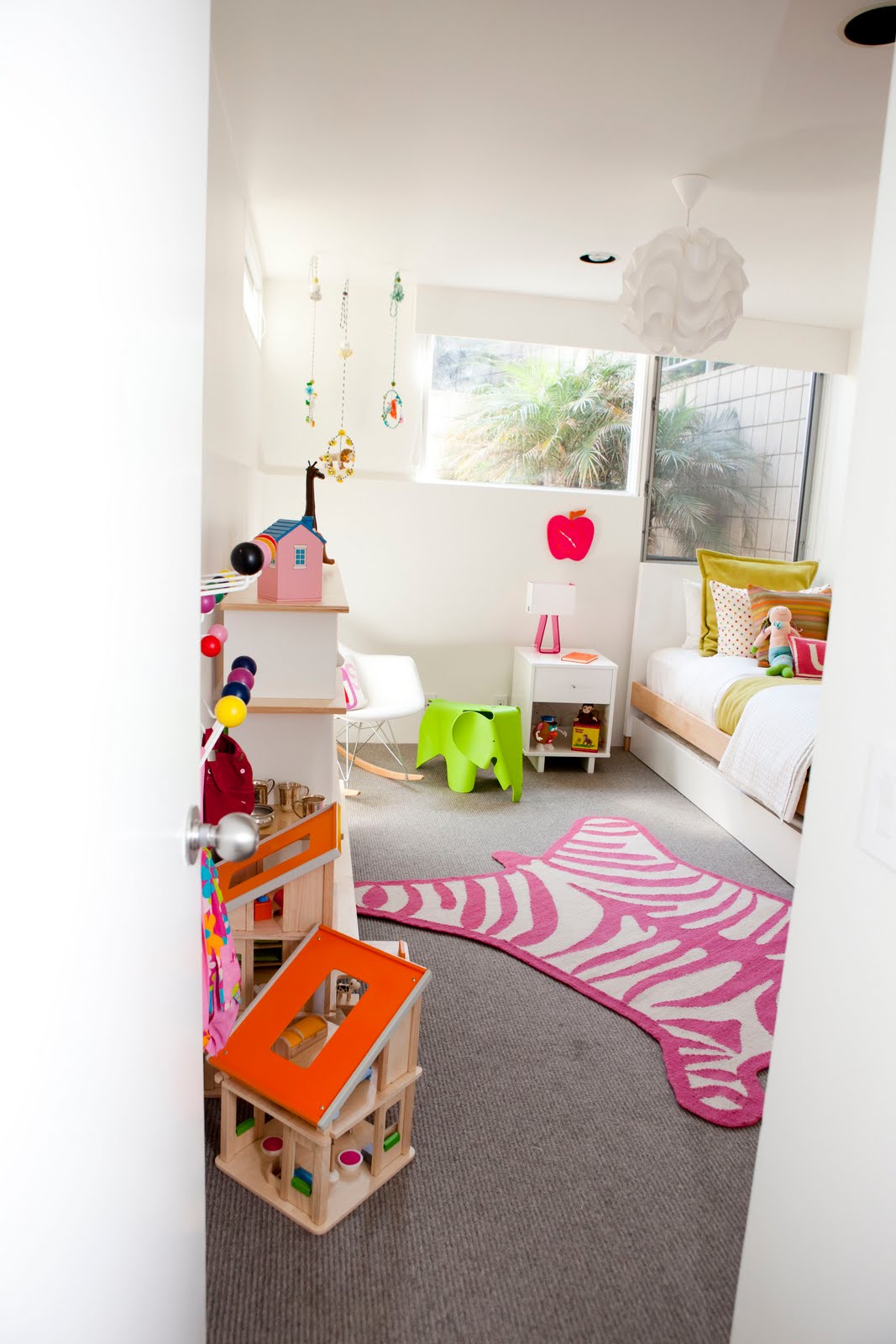 Nursery Notations High vs Low Colorful Zebra Rug