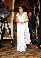 Genelia, spicy, in, white, saree, and, blouse