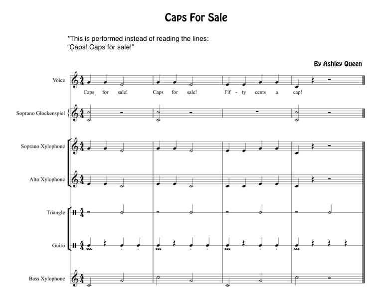 http://www.teacherspayteachers.com/Product/Caps-For-Sale-Instrumentation-for-Orff-Instruments-1636742