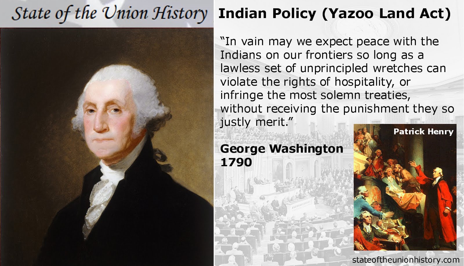 State of the Union History 1791 Washington Indian Policy