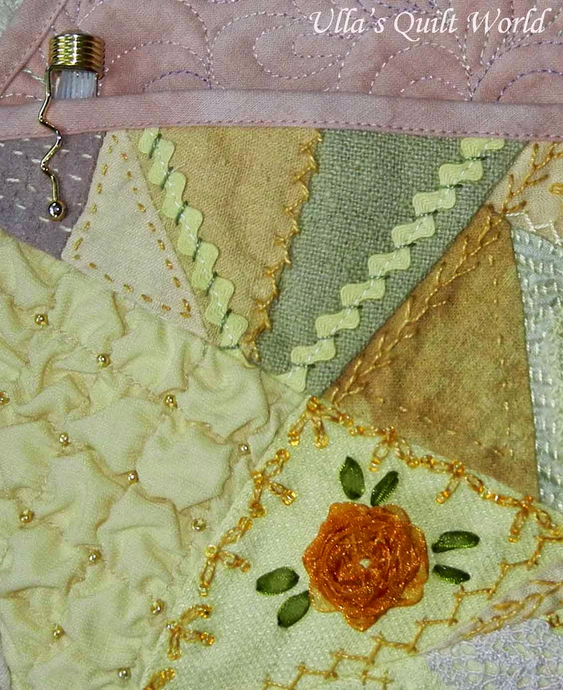 Ulla's Quilt World Sofa pocket crazy quilt