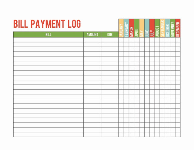 bill pay organizer template