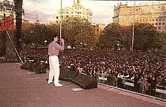 Actuación en Plaza Catalunya en Barcelona en 1987