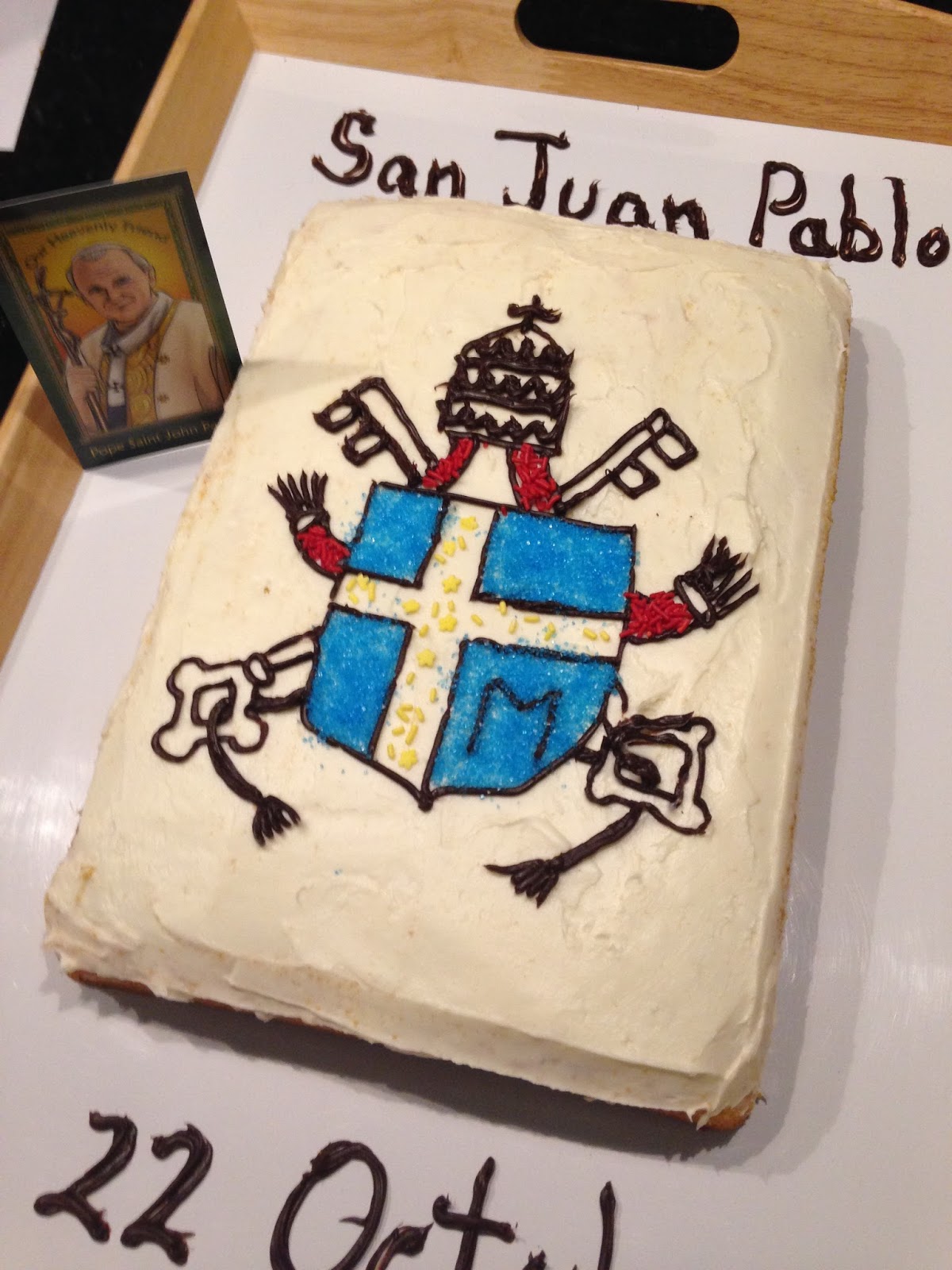 Familia Católica Pastel para celebrar a San Juan Pablo II 22 de octubre