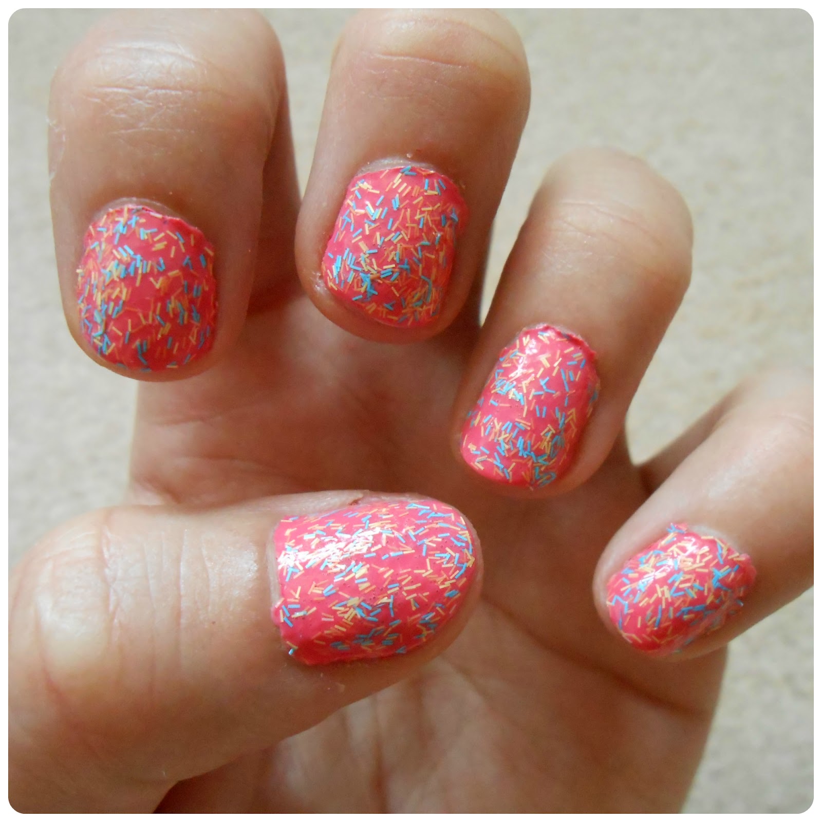 Glitter & Gloss Candy Stripe Nails