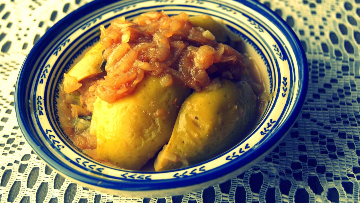 Moroccan quince tagine with semicaramelized onions Fleur d'oranger