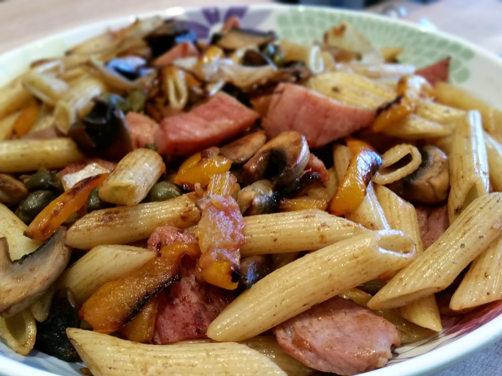 Slimming World Delights Gammon and Roasted Vegetable Pasta