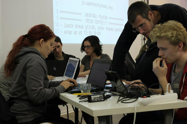 Participants of the OTS JavaScript workshop