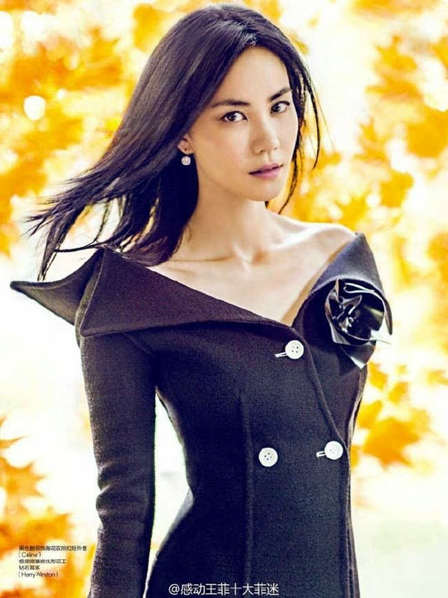 Elle China October 2014, 王菲 Céline 2014 AW Olive Low-Twist Top Editorials