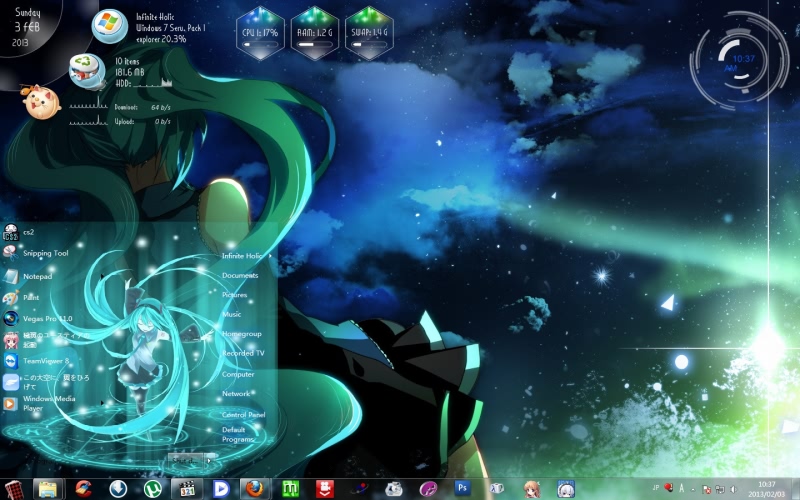 Hatsune Miku Windows 7 Theme