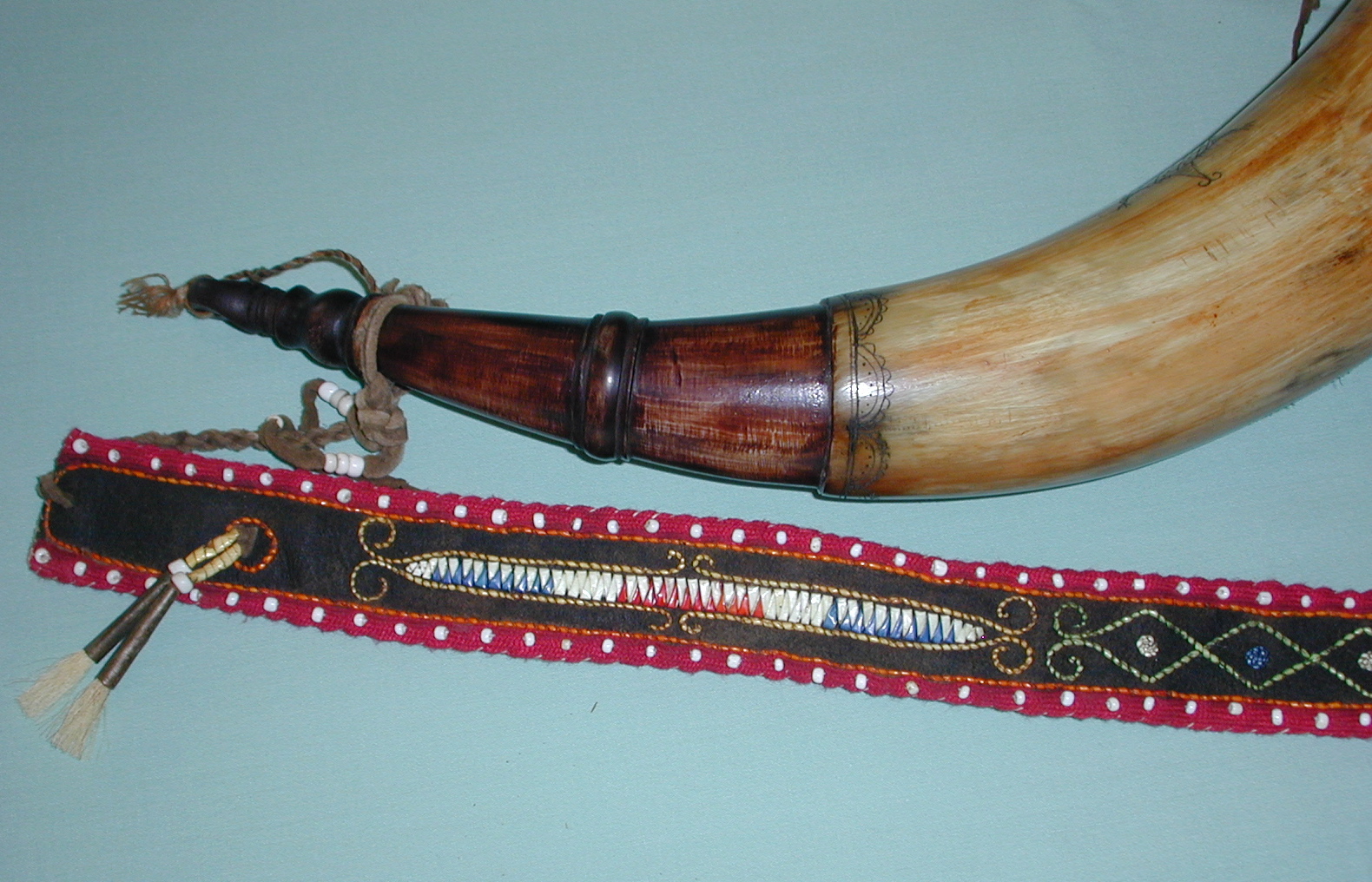 Contemporary Makers Quilled Powder Horn Strap by Shawn ster