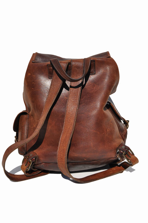 small black leather rucksack