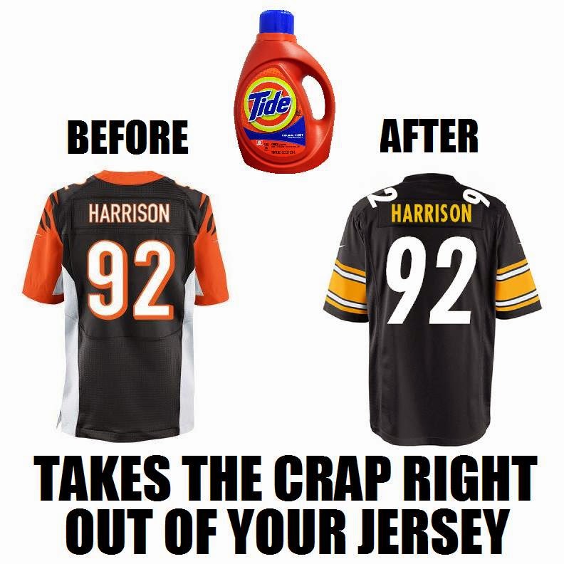 before after - harrison #92 - takes the crap right out of your jersey