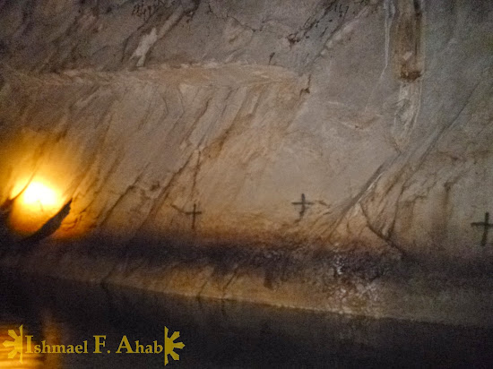 Crosses on the wall of St. Paul Cave