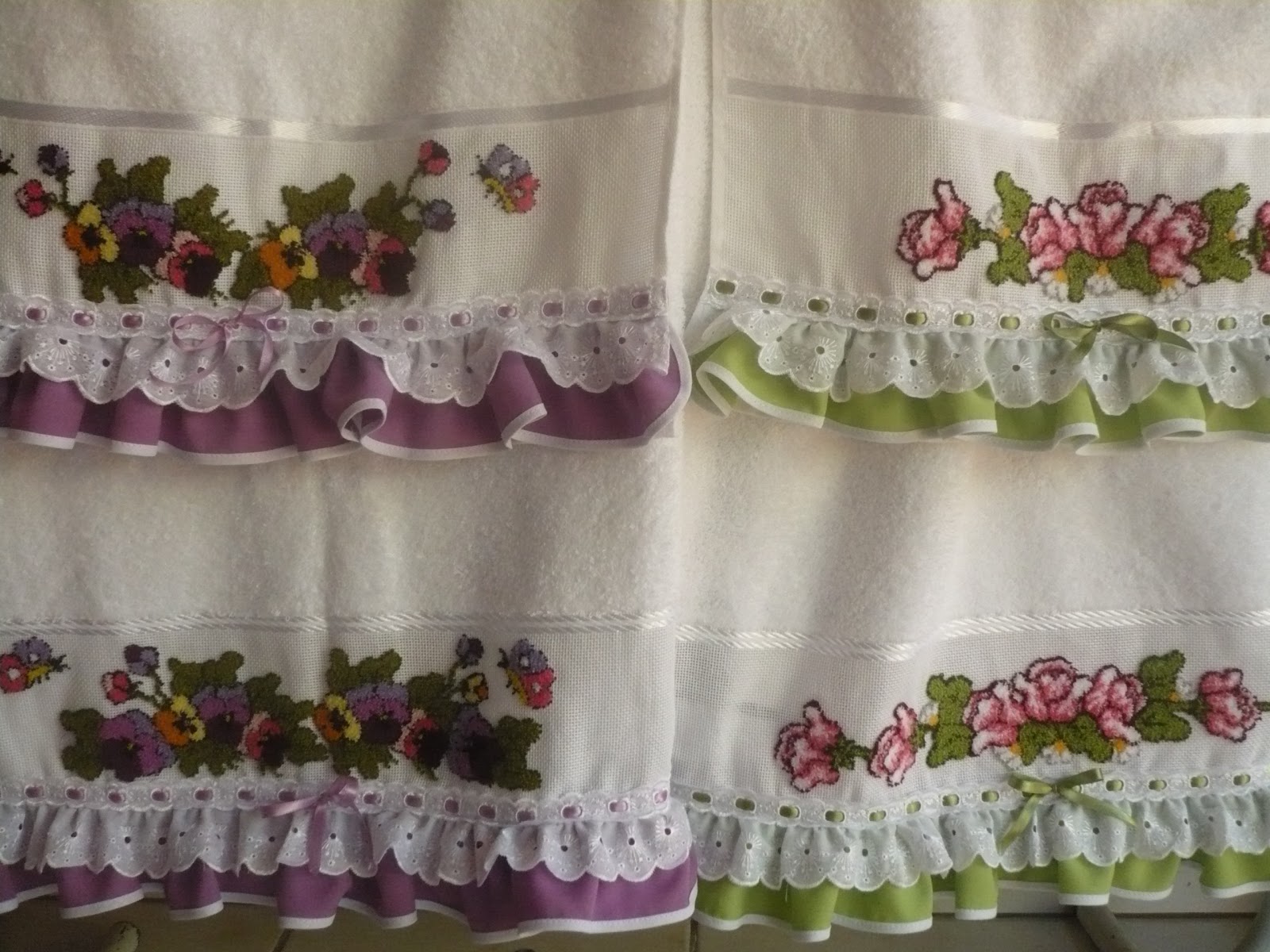 Artesanato Panessa Lindas toalhas bordadas em ponto russo Artesanato Em Tecido Retalhos ~ Artesanato Panessa Lindas toalhas bordadas em ponto russo