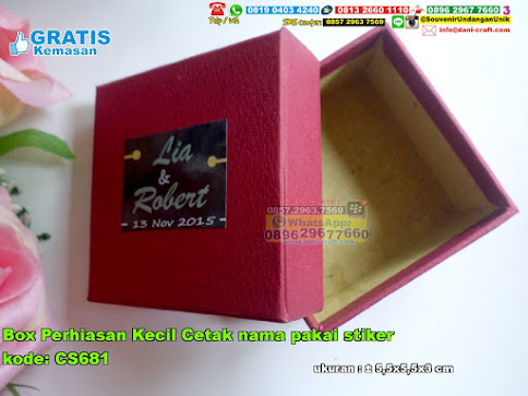 Box Perhiasan Kecil Cetak Nama Pakai Stiker